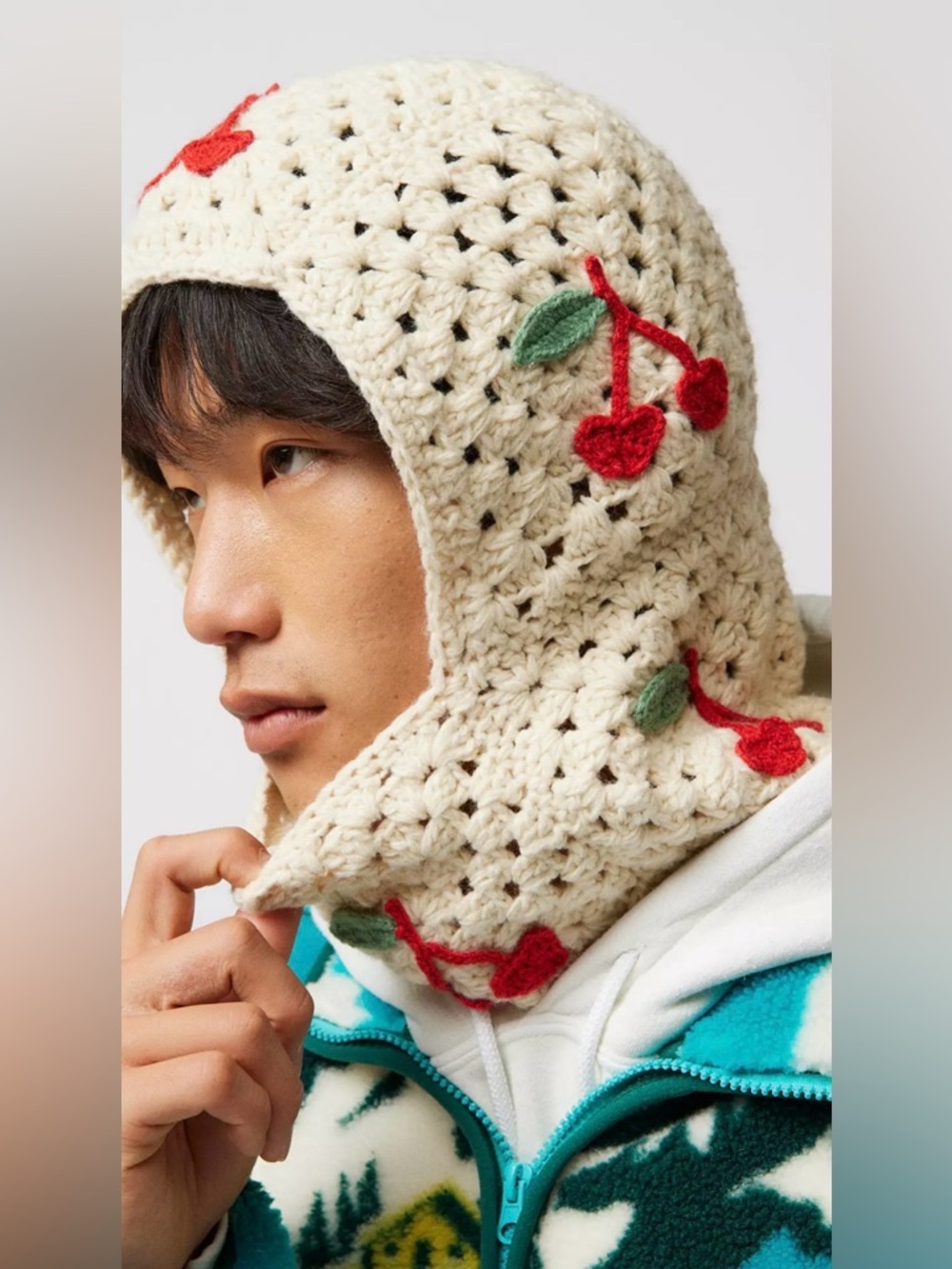Urban Outfitters Cherry Crochet Balaclava